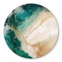 Glasbillede - Elegance of the Ocean - Golden Currents - Alpenglow Workshop - Round