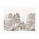Poster bos met boslandschap in beige - Ms Tiff
