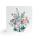 Billede af træ til at hænge op - Buket af vilde blomster om foråret - Goed Blauw - 15x15 cm