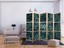 Japanischer Paravent, Raumteiler freistehend, Trennwand - Oriental Pattern Carpet - Emerald Ornament