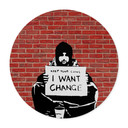 Plakat Banksy - Trzymaj monety - okrągły