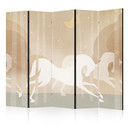Paravent, Raumteiler freistehend, Trennwand - Moonlit Steeds: Horses Among Trees