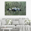 3 stykke lærredsprint, Cranes Birds Water Nature