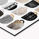 Stænkplade til køkken Fredriksson - Kaffekopper: Pretty Black & Gold