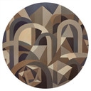 Muursticker Silent Axis - Geometrische Architectuur - Sir Edward x Grigory Gladarev - Rond
