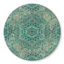 Glasbillede - Mandala Boho Guld-grøn - Bloomery Decor - Rund