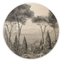 Houten Wanddecoratie Idyllisch plantenlandschap - Ms Tiff - Rond