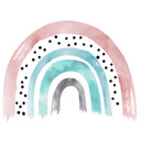 Muursticker Regenboog Roze, Turquoise