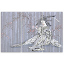 3 stykke lærredstryk, traditionel japansk geisha