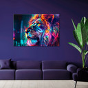 Tableau sur toile Néon Animal Lion Ai