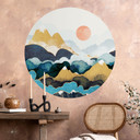 Naklejka na ścianę szczyt górski ponad chmurami - SpaceFrog Designs - Round
