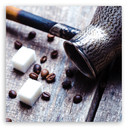 Canvasbillede, kaffekop og sukker