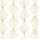 Geometryczna tapeta art deco kremowe złoto - nowoczesna tapeta wg wzoru - tapeta z włókniny