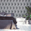 A.S. Creation grafisk tapet i grå Moderne non-woven tapet i mat med 3D optik