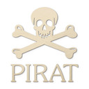 Drewniane litery w kształcie piratów 