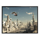 Plakat - 3D Landing Approach Sci-Fi City