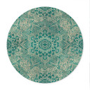 Plakat Mandala Boho złoto-zielony - Bloomery Decor - okrągły