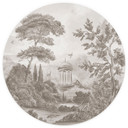 Fotobehang Landschap met tuinlandschap in beige - Ms Tiff - Rond - Zelfklevend/niet-geweven
