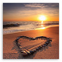 Leinwandbild Herz Liebe Sonnenuntergang
