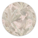 Billede af tropiske blade i junglen i pastel - Bloomery Decor - rund – print på aluminium