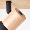 Spotbalken Emil, braun, 16,5 x 36,5 cm, Holz Innenleuchte