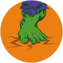 Selvklæbende non-woven tapet - Avengers Hulk's Foot Pop Art - 125 x 125 cm