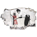 3D - Wallsticker Banksy - Policeman searching girl