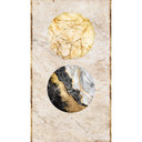 Tapet med marmor- og cirkelmotiv - non-woven tapet guld sort - stue tapet