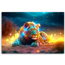 Canvas Print Neon Lion Abstrakt Natur