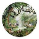 Tableau sur alu-Dibond rond Kikki Belle - Chats de la jungle