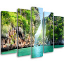 5 stykke lærredstryk Tropical Beach Maldiverne