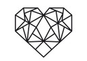 Muursticker Origami Hart