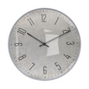 Horloge murale moderne en verre effet béton, ronde avec grands chiffres pour le salon 35x35x4,5 cm