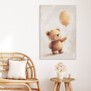 Fototapet Lille bamse med ballon - Magnusson – print på aluminium (Alu-Dibond)
