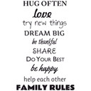 Wallsticker Stufen-Wandtattoo Family Rules - 43x67 cm