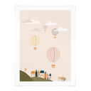 Poster Montgolfières multicolores dans le ciel - Menina Lisboa