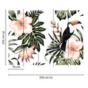 hvid og pink non-woven tapet Designwalls Designwalls Tukan fugle jungle