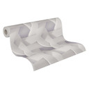 A.S. Creation 3D tapet i grå og hvid mat non-woven tapet med grafisk mønster