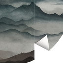 Papier Peint Photo Roerich Light - Paysage Montagneux Brumeux - Sir Edward x Grigory Gladarev - Rond