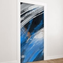Türfolie Blaue Pinselstriche abstrakt - Cheney