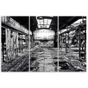 3 stykke lærredstryk Old Factory sort og hvid