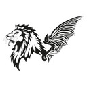 Sticker mural - Lion Ailé
