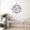 Wallsticker Kompas med abstrakte kontinenter