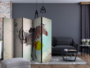 Paravent Séparation de pièce - En disharmonie avec la nature , 5 pièces - 225x172 cm
