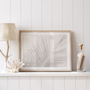Minimalistyczny Plakat - liście palmy w lnianym stylu - Bloomery Decor