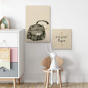 Plakat drewniany Confetti & Cream - But first love - Square