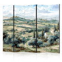 Paravent, Raumteiler freistehend, Trennwand - Landscape with Green Fields and Trees - Tuscan Sunny V