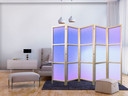 Japanischer Paravent, Raumteiler freistehend, Trennwand - Heather Mist: Various Shades of Violet