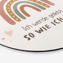 Rundes Alu-Dibond mit Boho-Regenbogen - Selbstliebe-Spruch 'Ich werde geliebt'
