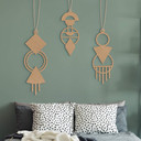 Dekoracja drewniana Macrame - geometryczna - MDF natura